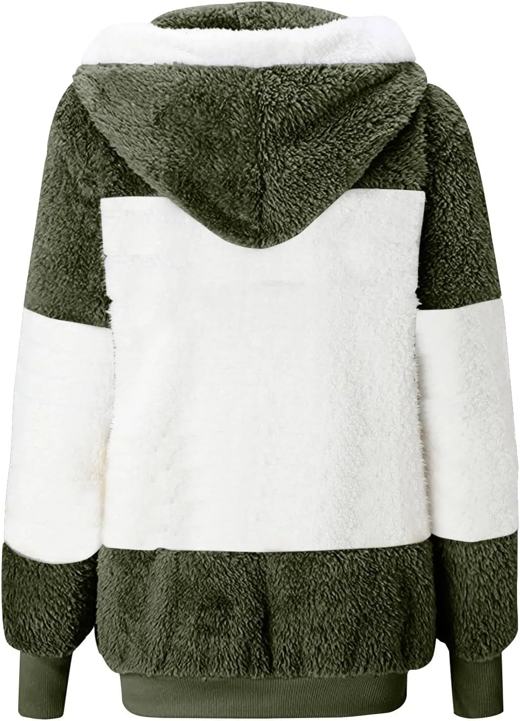 jovati Fleece Jacket Women Zip Up Color Block Hoodie Sweatshirts Long Sleeve Cardigan Fall Clothes 2023 Loose Fit Sweater