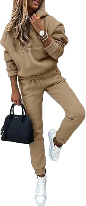 KYLASIEN Womens Casual Pullover Hoodies Tracksuit Long Sleeve Sweatshirts Fleece Lined 2023 Fahsion Autumn Jogger Pant Two Piece Outfits Oversized Loungewear Workout Athletic Tracksuits Sets