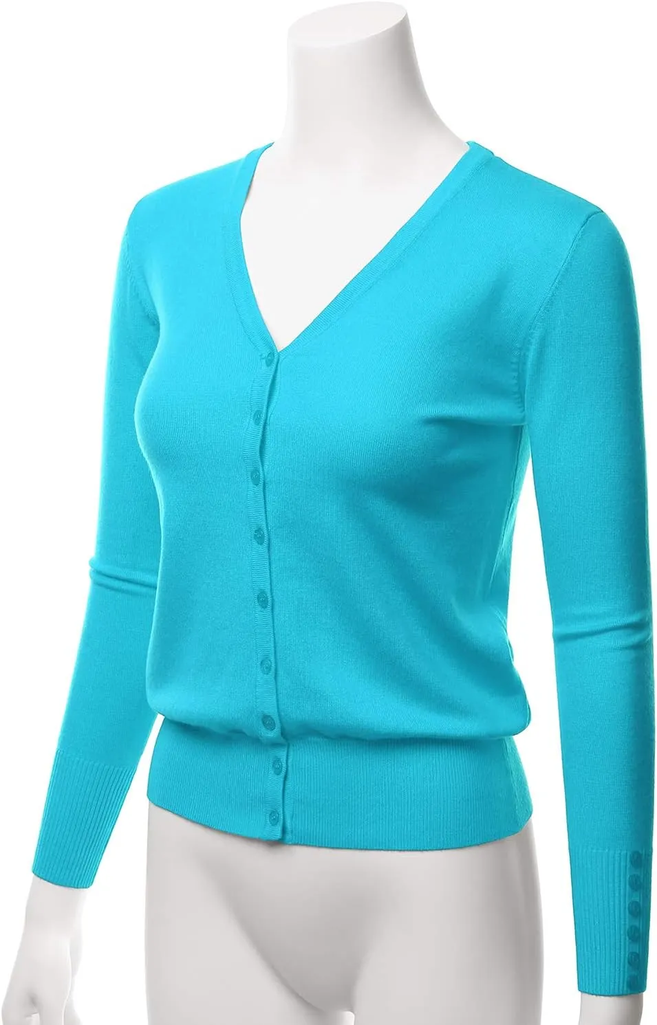 LALABEE Women's V-Neck Long Sleeve Button Down Sweater Cardigan Soft Knit(S-XXL)