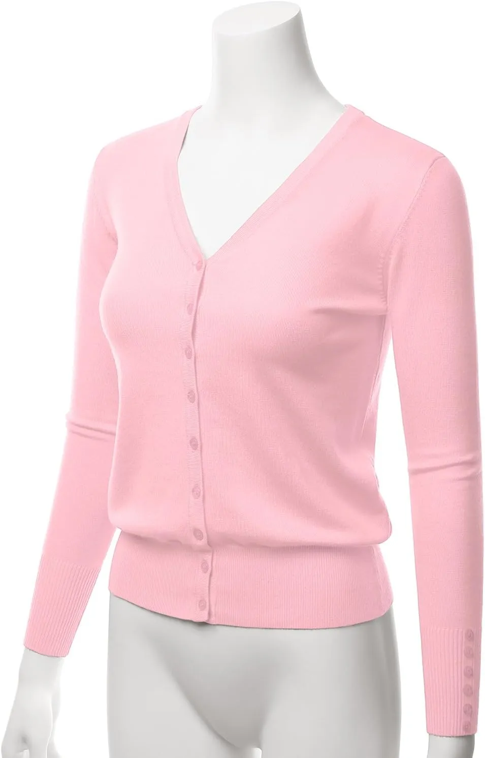LALABEE Women's V-Neck Long Sleeve Button Down Sweater Cardigan Soft Knit(S-XXL)