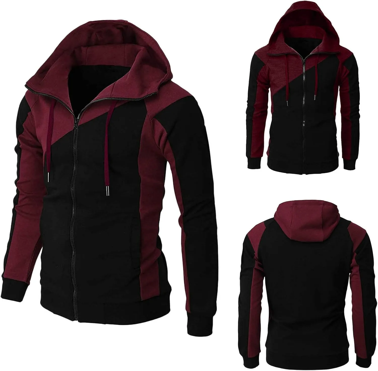 LCMTWX Men Hoodies Casual Hoodies for Men Solid Hooded Sweater Top Pullover Hooded Sweatshirt for Men Pullover Hooded