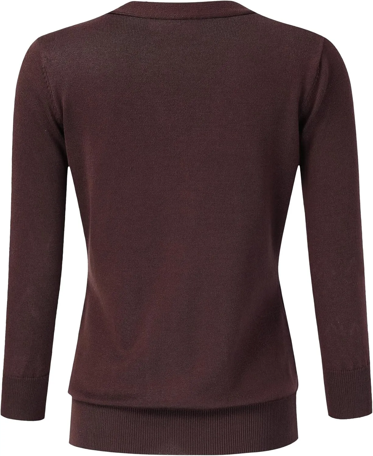 Leadingstar Women's 3/4 Sleeve Cardigan Lightweight Sweater Cardigan V-Neck Solid Color Soft Knit Sweater Tops
