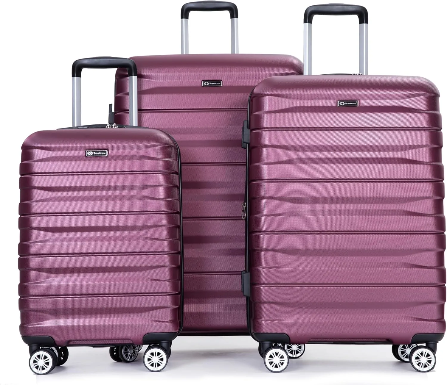 Lightweight 3-Piece PC Luggage Set - Expandable Suitcase Set Durable Suitcase Set with TSA Lock and Telescoping Handle - Double Spinner Wheels, 21'' / 25'' / 29'' (Red)