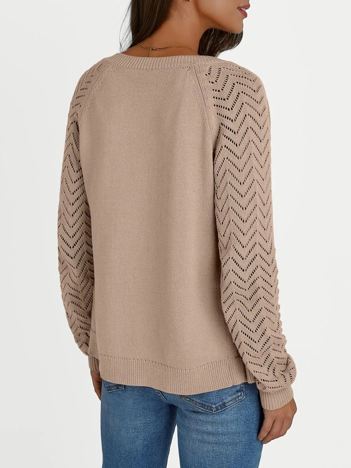 LILLUSORY Womens Hollowed-Out Crochet Cardigan Sweaters Soft Knit Lightweight Slightly Cropped Sweater
