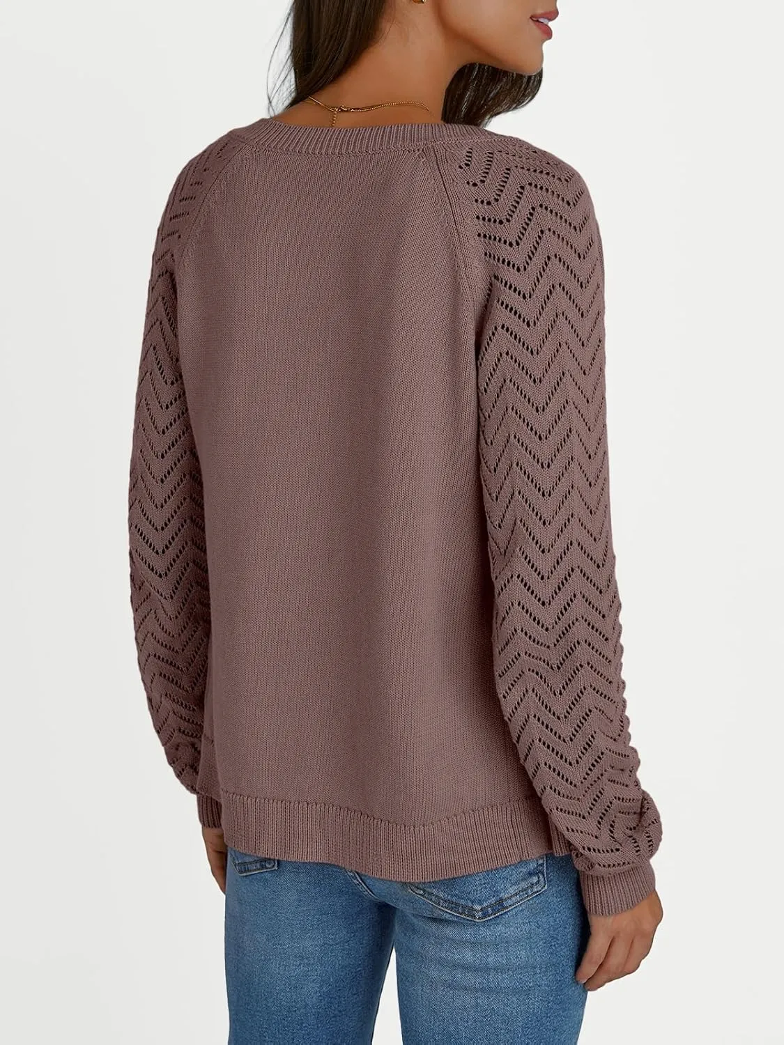 LILLUSORY Womens Hollowed-Out Crochet Cardigan Sweaters Soft Knit Lightweight Slightly Cropped Sweater