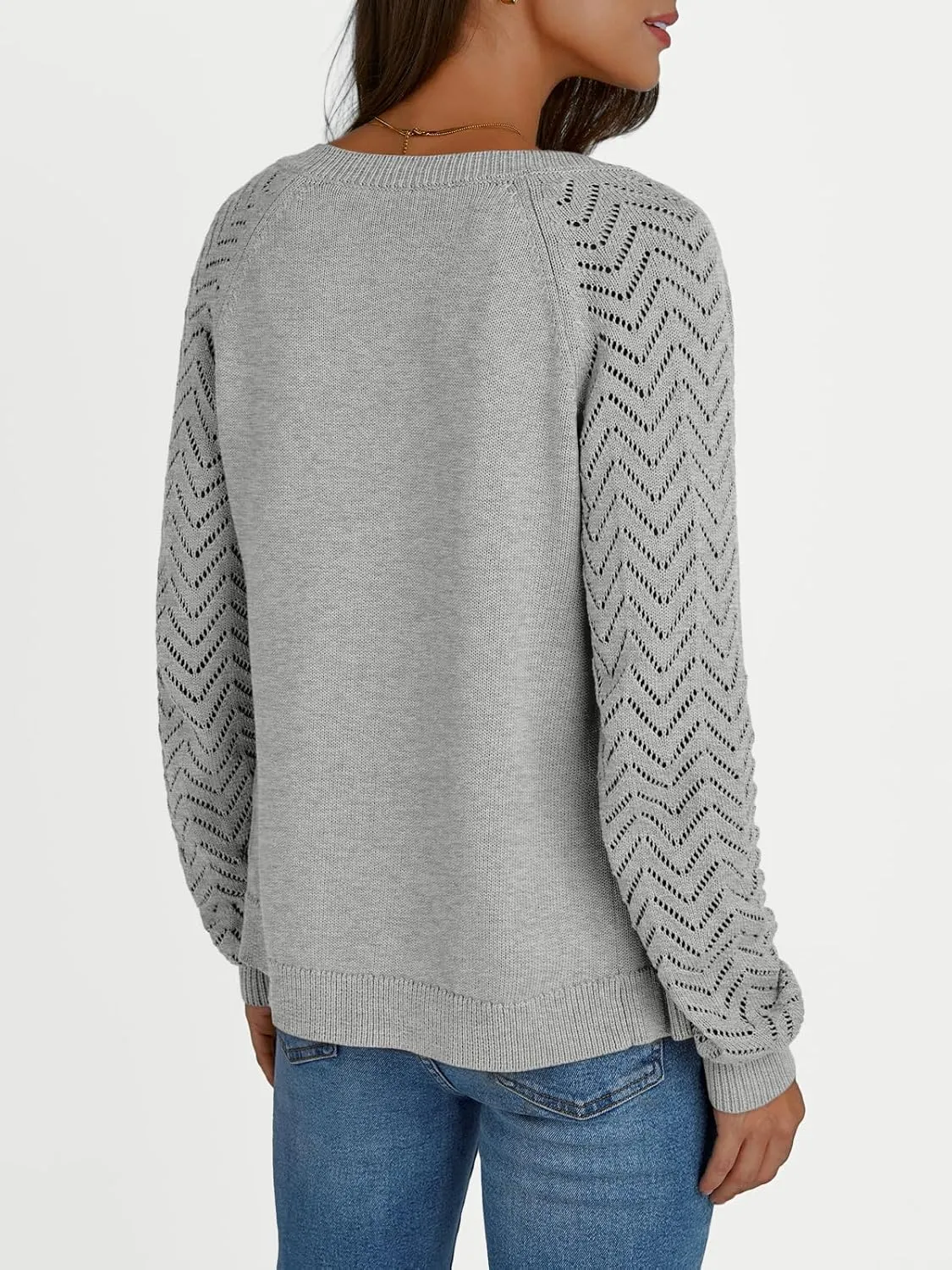 LILLUSORY Womens Hollowed-Out Crochet Cardigan Sweaters Soft Knit Lightweight Slightly Cropped Sweater