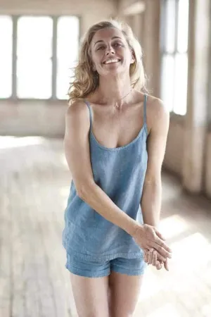 Linen Shorts Blue Azure