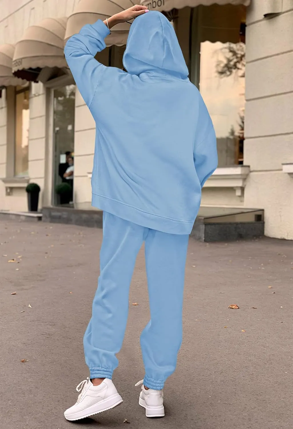 Linsery Women Hoodies Sweatsuit Long Sleeve Hooded Matching Joggers Sweatpants 2 Piece Tracksuit Sets