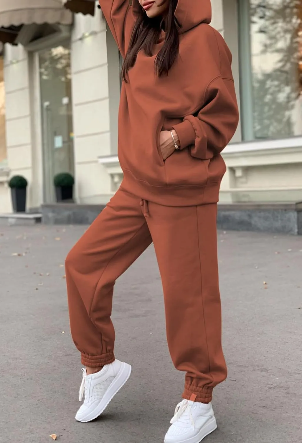 Linsery Women Hoodies Sweatsuit Long Sleeve Hooded Matching Joggers Sweatpants 2 Piece Tracksuit Sets