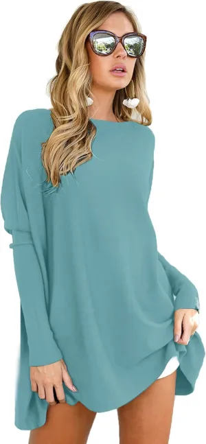 LIYOHON Oversized T Shirts for Women Tunic Tops to Wear with Leggings Long Sleeve Fall Sweaters Dressy Tops