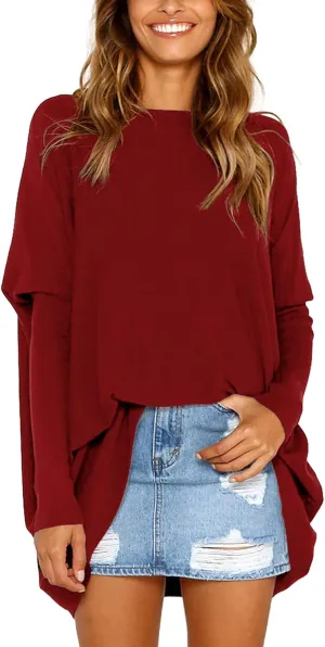 LIYOHON Oversized T Shirts for Women Tunic Tops to Wear with Leggings Long Sleeve Fall Sweaters Dressy Tops