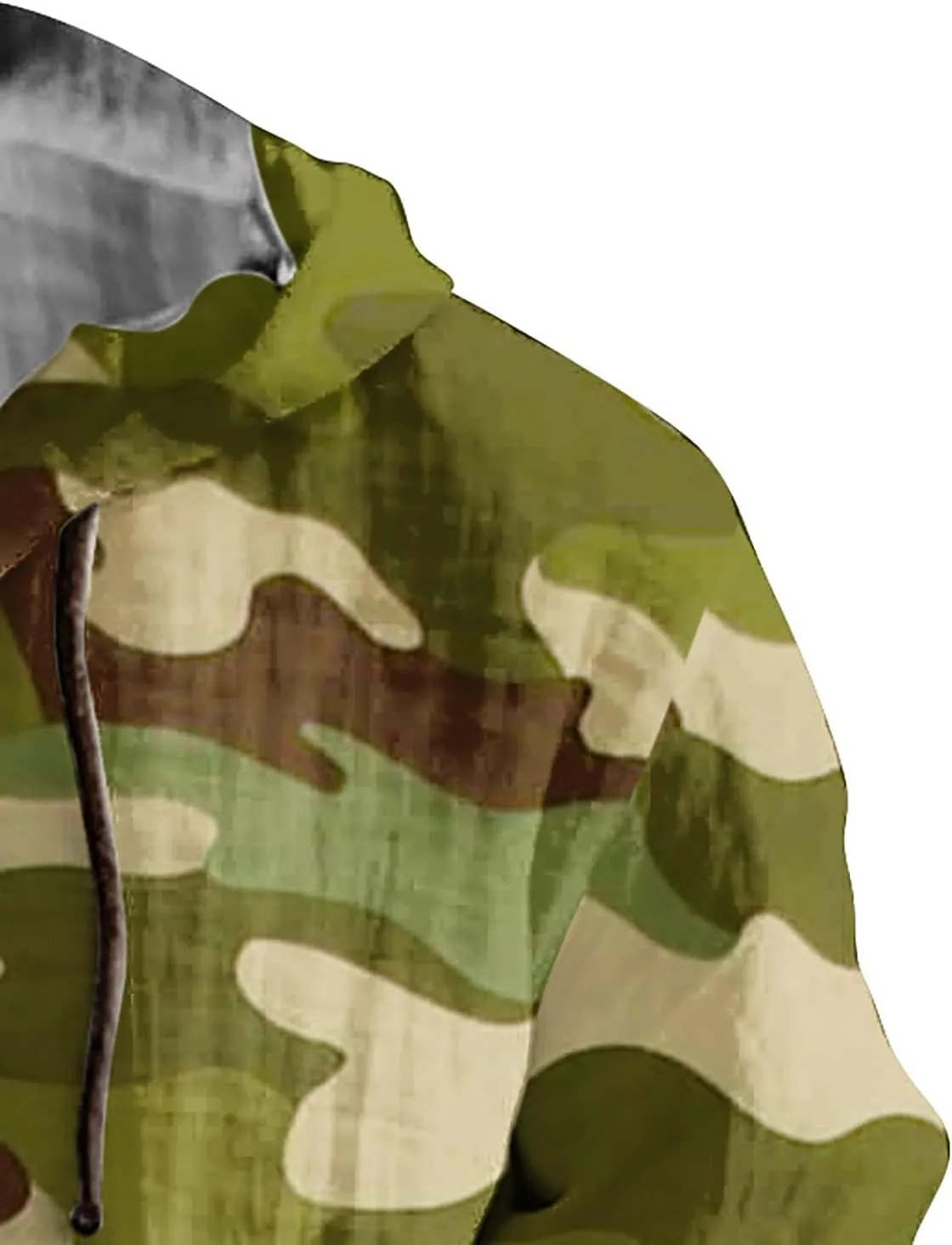Long Sleeve Beach Hippie Tops with Hat Men's Casual Fashion Loose Trend Camouflage Long Sleeve Shirts