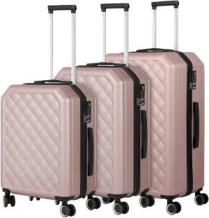 Luggage Luggage Set Softside Travel Suitcase with Spinner Wheels, 24 Lightweight Suitecase Set Suitcase(Gold)