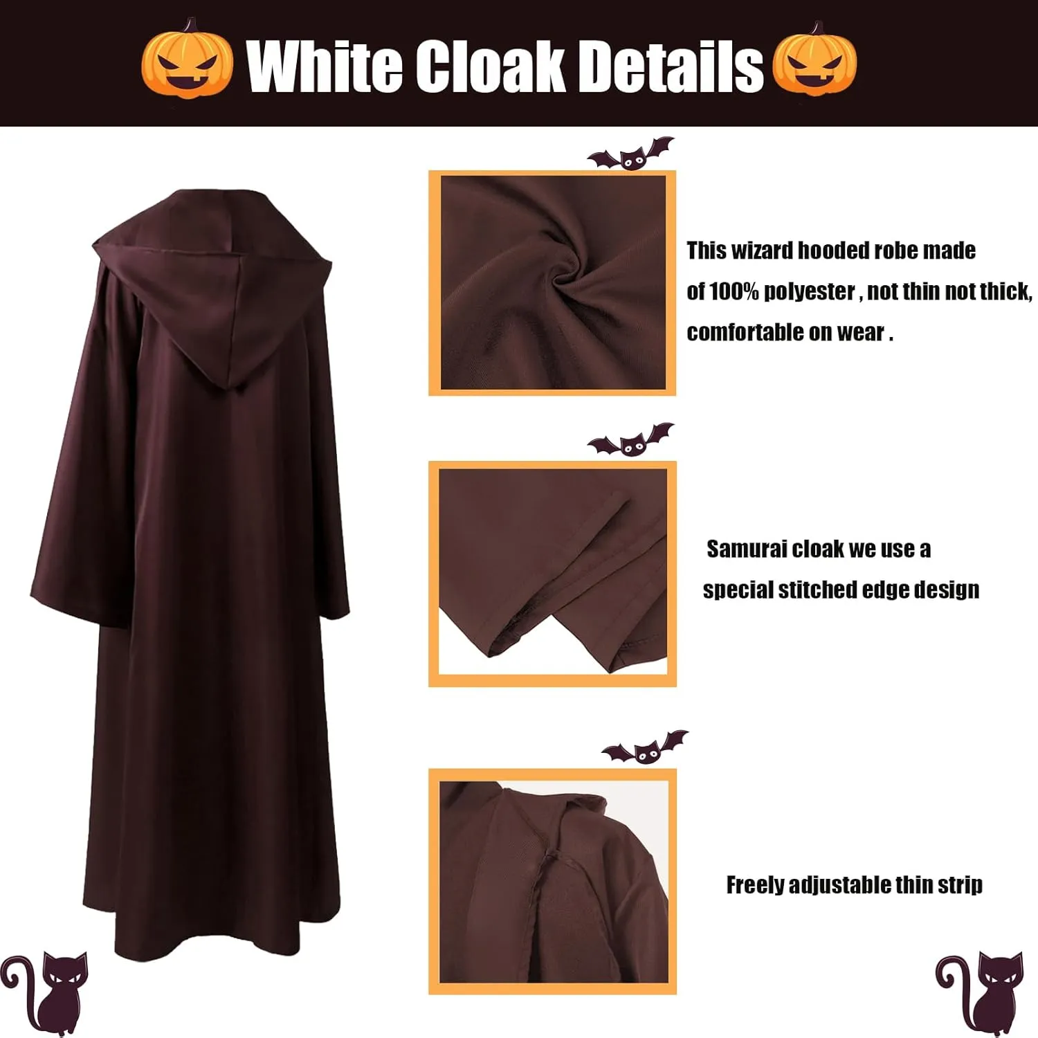 Maklulu Men Tunic Hooded Robe Cloak Knight Fancy Cool Cosplay Costume Halloween Costume Tunic Hoodies Robe Cosplay Capes