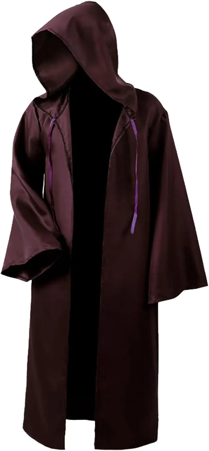 Maklulu Men Tunic Hooded Robe Cloak Knight Fancy Cool Cosplay Costume Halloween Costume Tunic Hoodies Robe Cosplay Capes