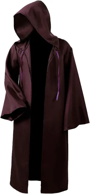 Maklulu Men Tunic Hooded Robe Cloak Knight Fancy Cool Cosplay Costume Halloween Costume Tunic Hoodies Robe Cosplay Capes
