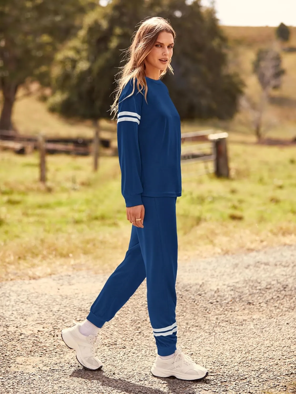 MASCOMODA 2025 Lounge Sets for Women Fall 2 Piece Outfits Tracksuit Jogger Set Long Sleeve Tops and Long Pants with Pockets