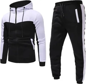 Men Fashion Hoodies Sweatshirts Winter Sports Casual Fitness Suit with Dots Hoodie Sweatshirt and Pants