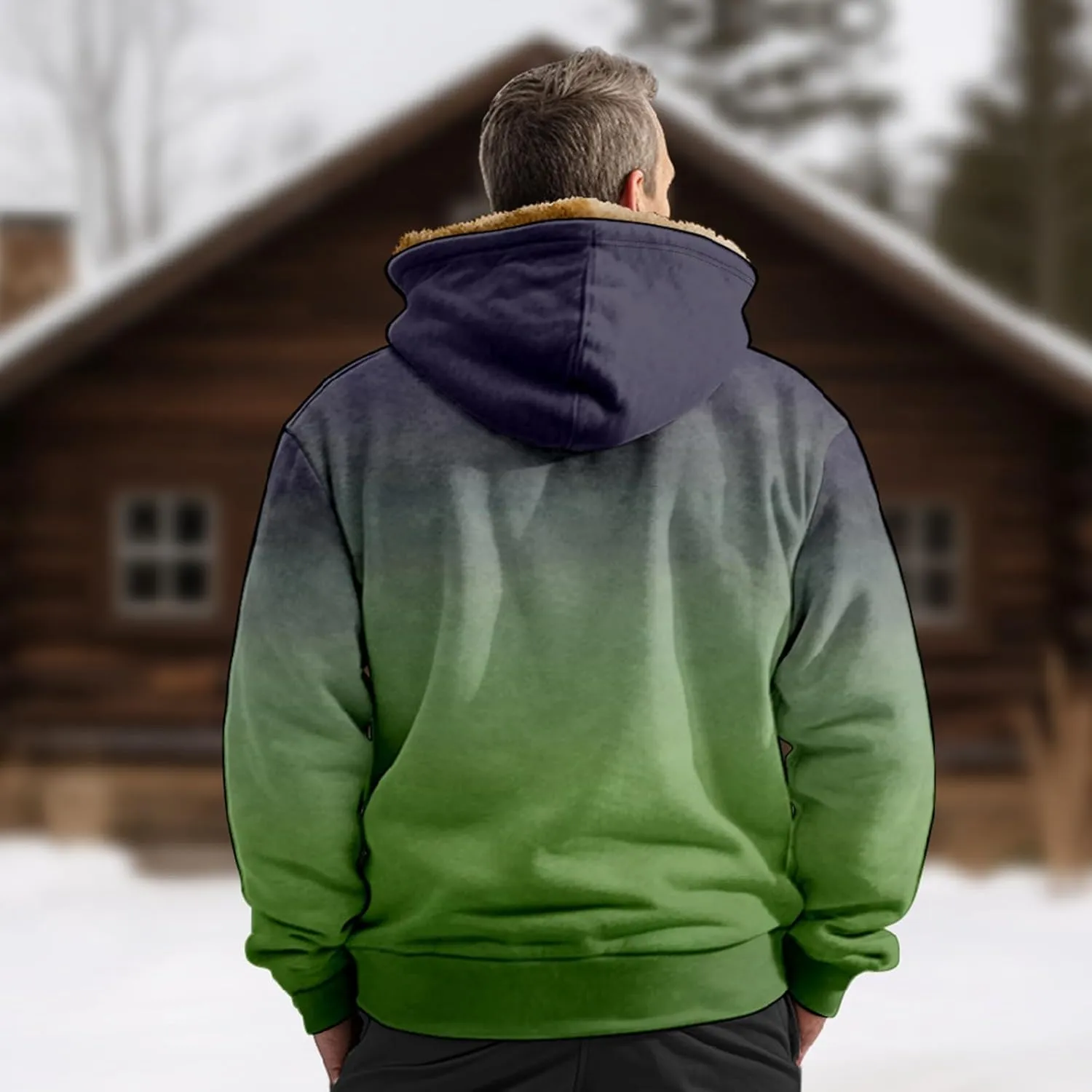Men Hoodie Zip Up Winter Sherpa Lined Sweatshirt Sherpa Lined Full Zip Hoodie Heavyweight Thick Warm Fleece Jacket