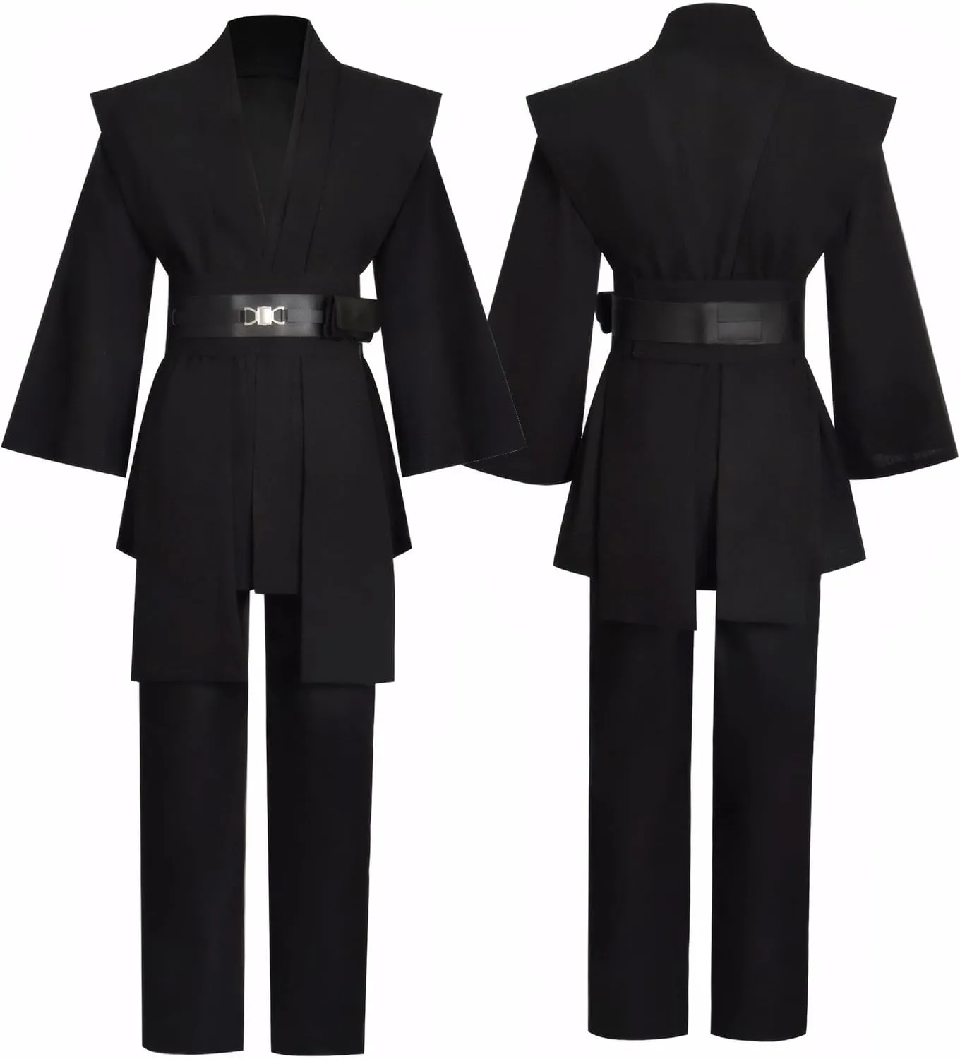Mens Anakin Skywalker Cosplay Costume Knight Black Tunic Hooded Cloak Robe Jedi Uniform Suit Halloween Outfit