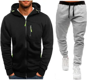 Mens' Autumn Winter Long Sleeve Zipper Hooded Sweatshirt Cardigan Tops Hoodies for Men with Zip Pockets Lightweight