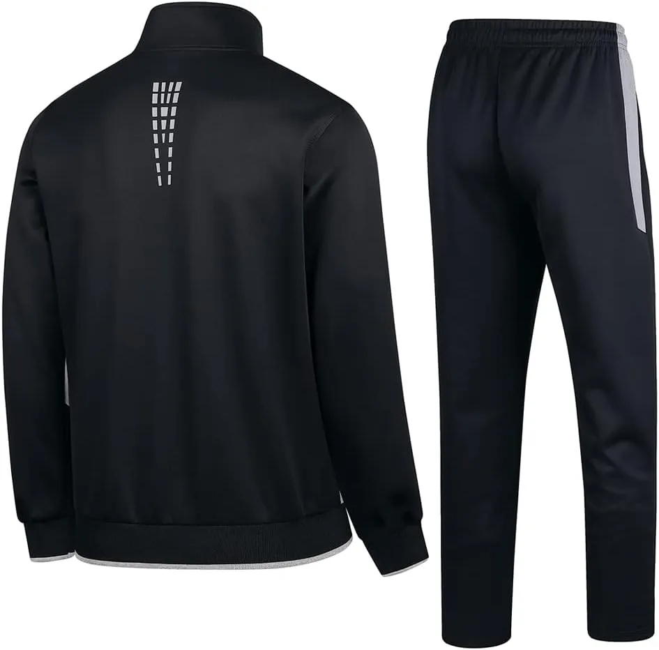 Men's Casual Athletic Tracksuit Long Sleeve Sweatsuit Set Full Zip Running Jacket and Pants 2 Piece Outfits