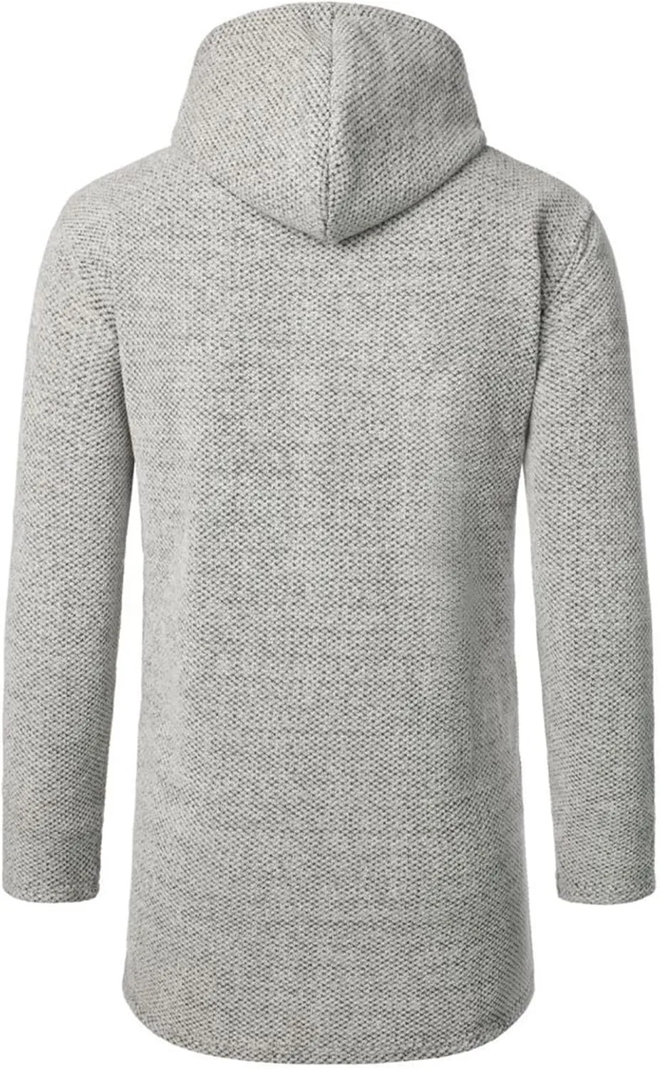 Men's Fashion Hoodies & Sweatshirts Hooded Plush Plaid Knitting Drawstring Coat Sweater Warm Solid Color Jackets Tops