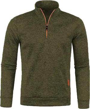 Men's Fleece Crewneck Sweatshirt Zipper Long Sleeved Hoodie Pullover Hooded Sweatshirt Sweat Shirt Mens Sweat Shirt