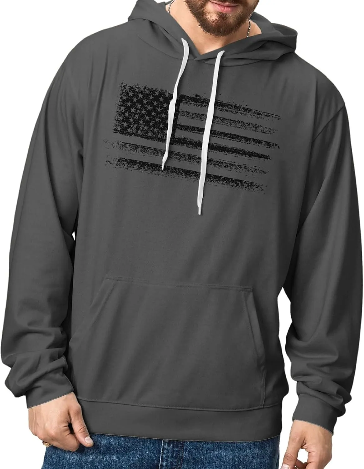 Men's Graphic Big and Tall Hoodie: Lightweight Heated Designer Sweatshirt Casaul Flannel Pullover