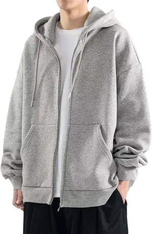 Mens Graphic Hoodies Grey Large Size Sweater Jacket Chaquetas Para Mens Jacket Thick Cotton Hoodies For Men