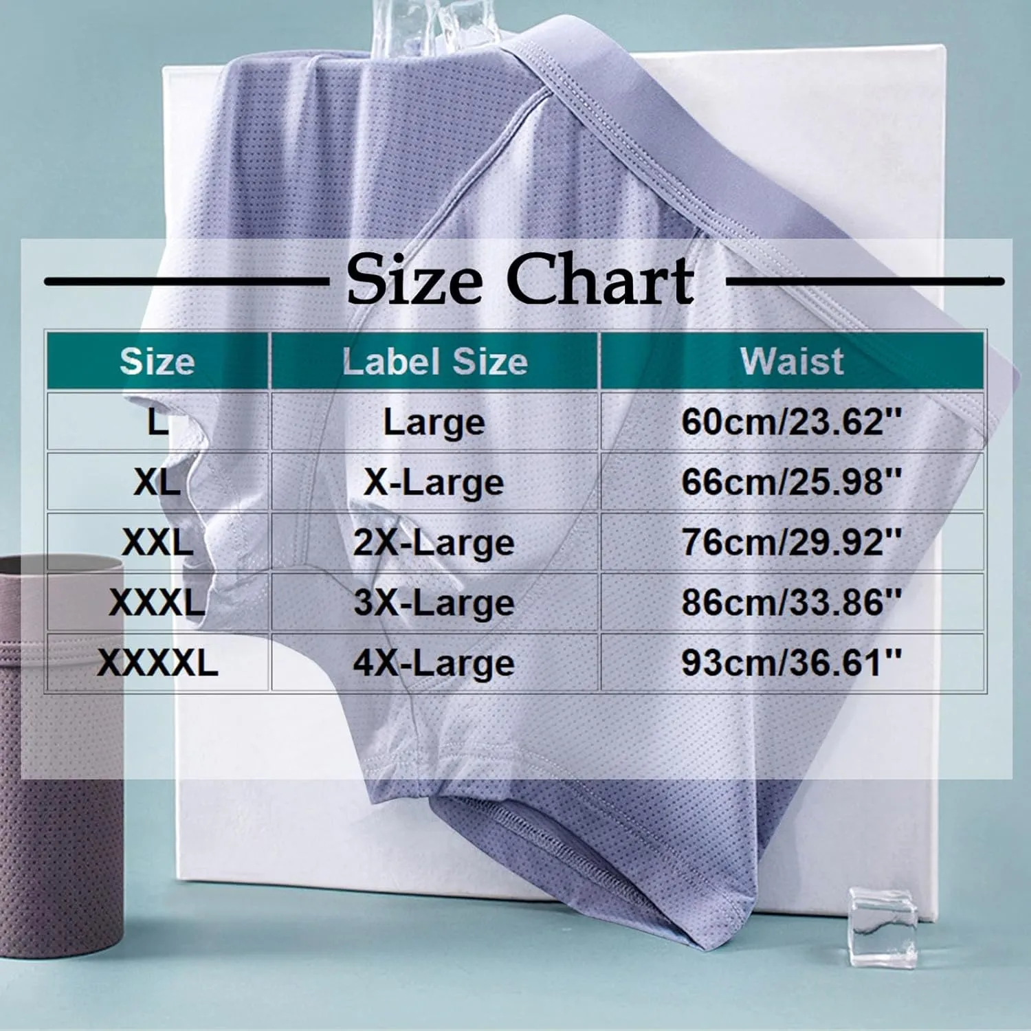 Mens Ice Silk Boxer Briefs Bulge Pouch Trunks Underwear Moisture Wicking Comfortable Breathable Underpants