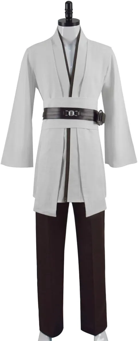 Mens Knight Tunic Cosplay Robe Costume Adult Brown Tunic Long Hooded Robe Uniform with Cloak