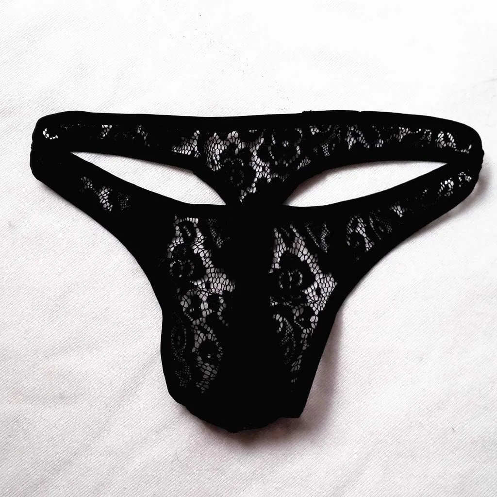 Mens Sexy Underwear Men's Sexy Lace See Through Ball Pouch Boxers Briefs Underpants Panties Valentine's Day Gifts