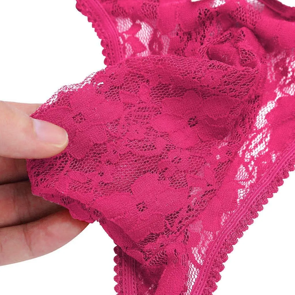 Mens Sexy Underwear Men's Sexy Lace See Through Ball Pouch Boxers Briefs Underpants Panties Valentine's Day Gifts