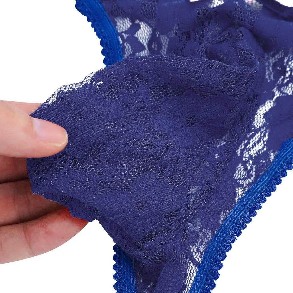 Mens Sexy Underwear Men's Sexy Lace See Through Ball Pouch Boxers Briefs Underpants Panties Valentine's Day Gifts