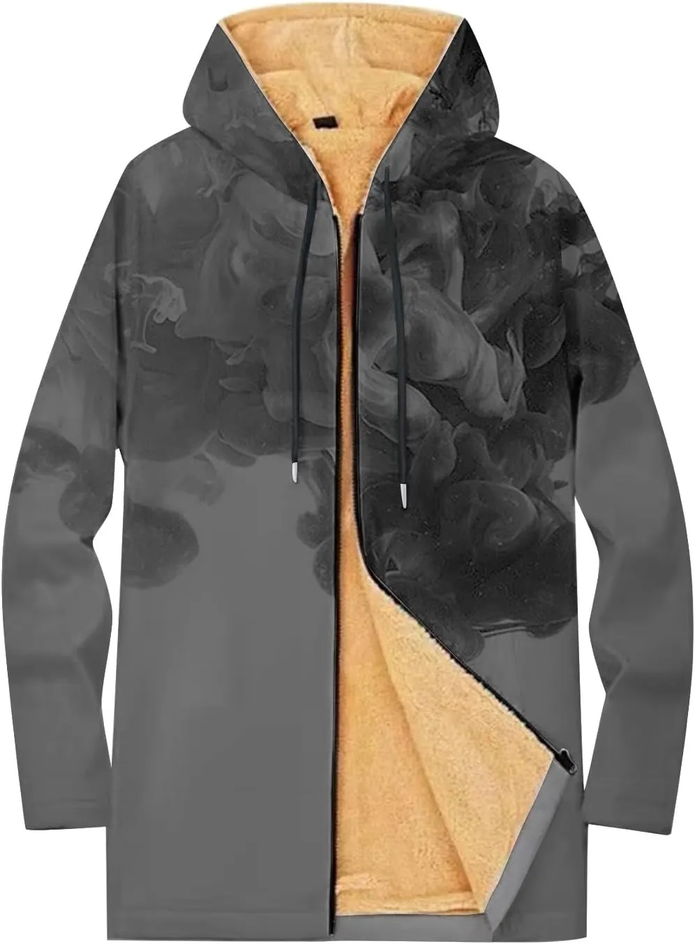 Mens Sherpa Lined Hoodie Zip Up Heavyweight Warm Sweatshirt Winter Thick Fleece Hoodies