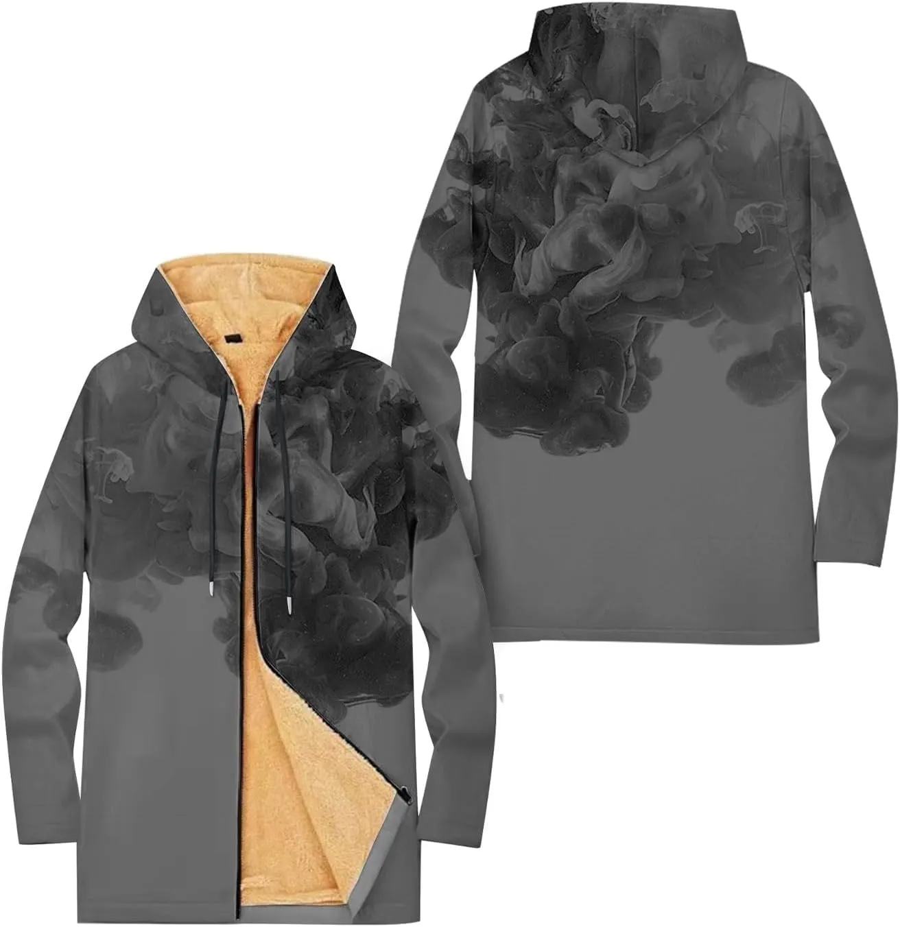Mens Sherpa Lined Hoodie Zip Up Heavyweight Warm Sweatshirt Winter Thick Fleece Hoodies