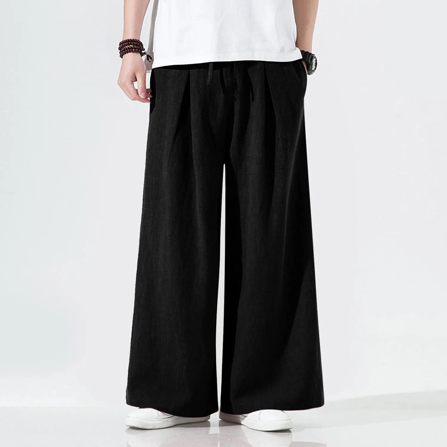 Mens Sweatpants with Pockets Big and Tall Thick Fleece Joggers Loose Sport Long Trousers Male Casual Warm Sweatpants