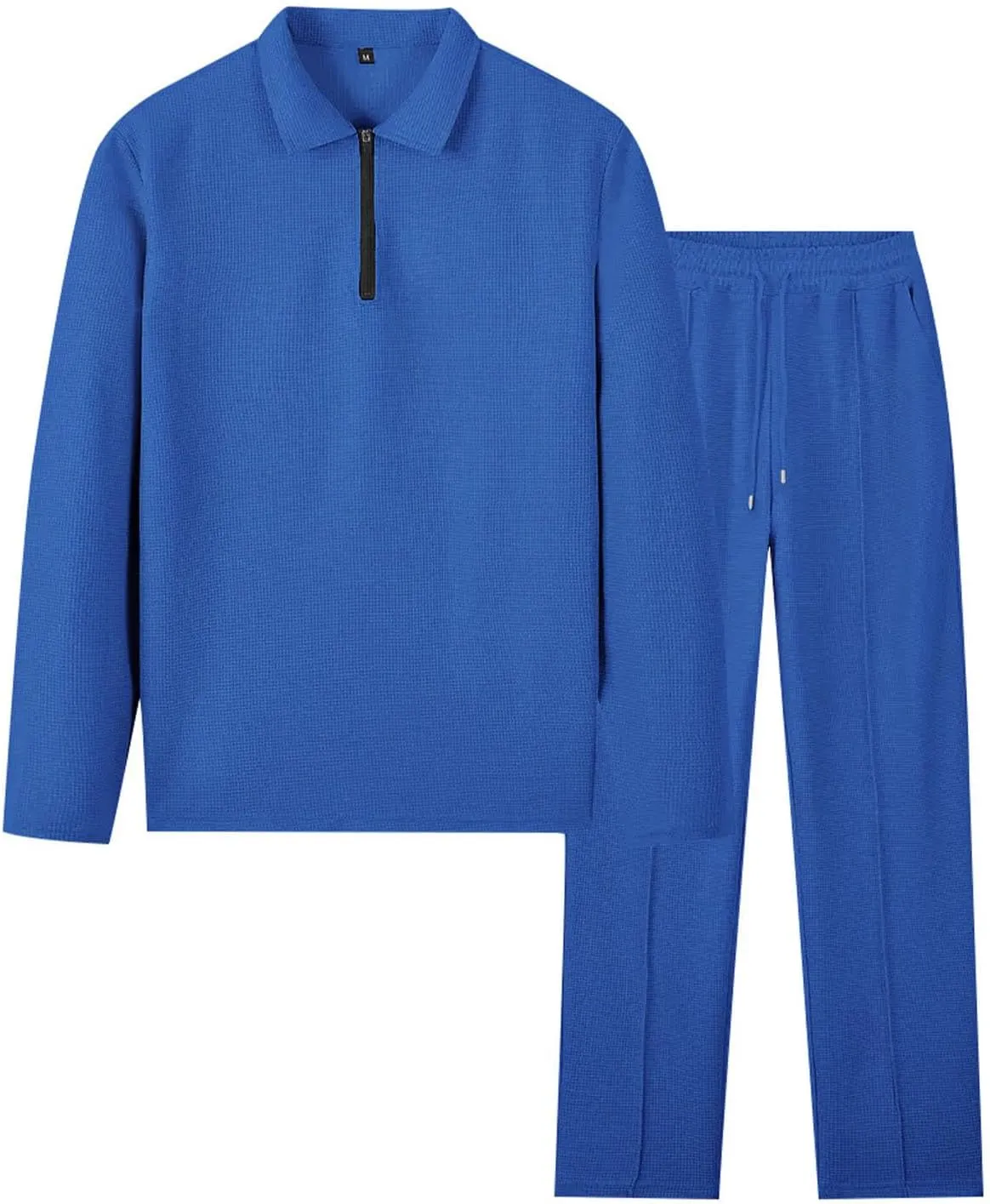 Mens Track Suits 2 Piece Set Waffle Quarter Zip Casual Athletic Jogging Outfits Long Sleeve Track Suits for Men Set