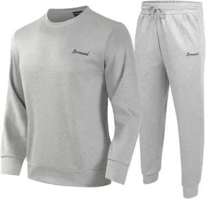 Men's Tracksuits 2 Piece Sets Outfits For Men Sweatsuits Long Sleeve Crewneck Pullover Active Jogging Sportswear