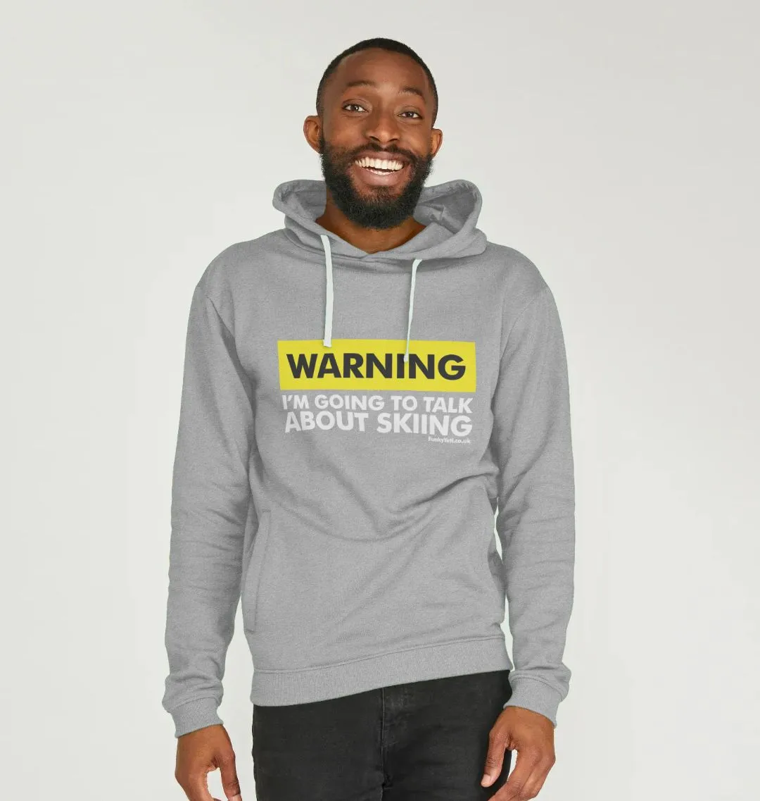 Men's Warning, Skier! Organic Pullover Hoodie