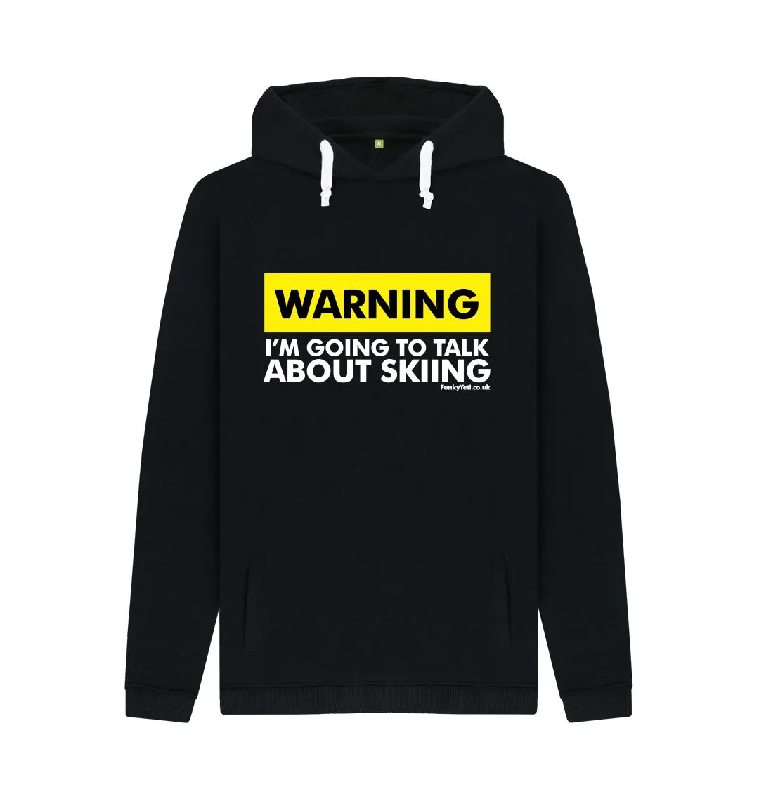 Men's Warning, Skier! Organic Pullover Hoodie