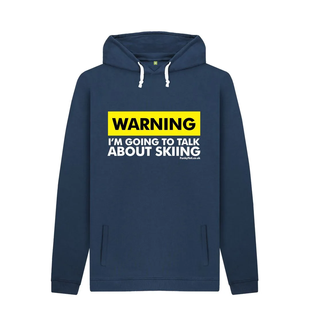 Men's Warning, Skier! Organic Pullover Hoodie