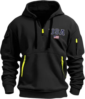 Mens Zip Up Hoodie Oversized Long Sleeve Tactical Hoodies: Vintage Sweater Graphic Aztec Ugly Sweater Sweatshirts