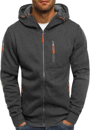 Mens Zip Up Hoodie Vintage Long Sleeve Hoodie Half Zipper Hooded Sweatshirt Top Workwear Multi Fleece Men's Hoodie