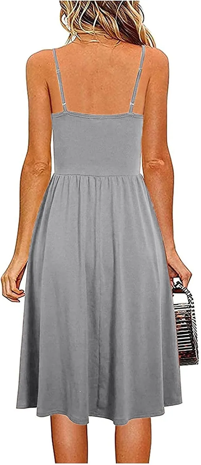 Midi Summer Dress V-Neck Temperament Women's Sling Dress Lace-up Knee-Length Women Gowns and Evening Dresses Plus
