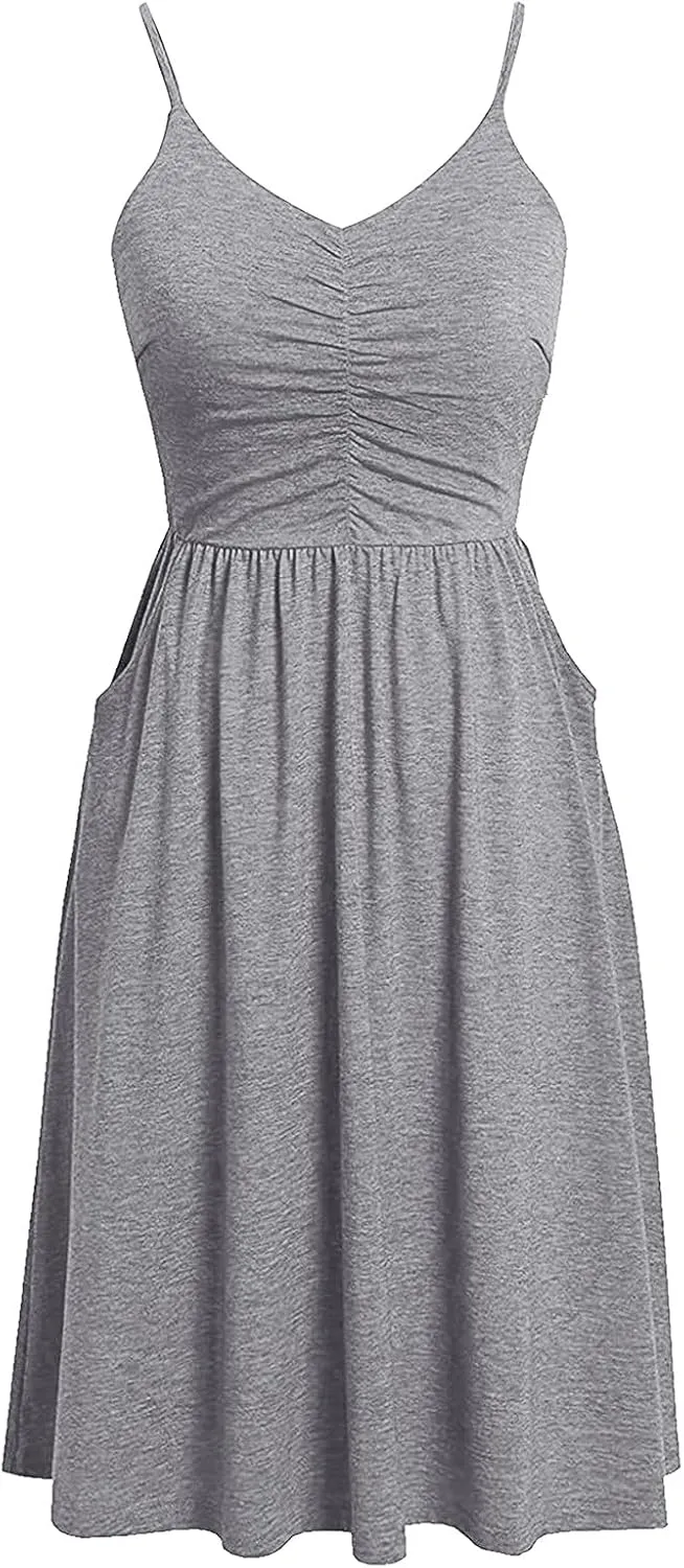 Midi Summer Dress V-Neck Temperament Women's Sling Dress Lace-up Knee-Length Women Gowns and Evening Dresses Plus