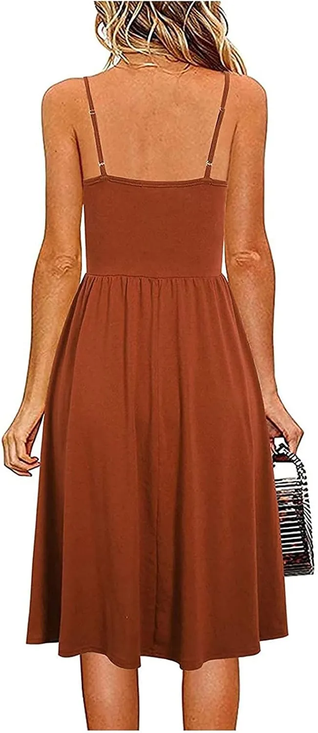 Midi Summer Dress V-Neck Temperament Women's Sling Dress Lace-up Knee-Length Women Gowns and Evening Dresses Plus
