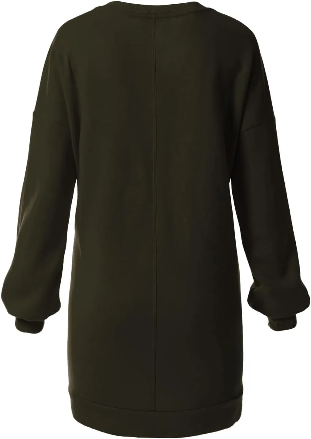 MixMatchy Women's Oversized V-Neck Tunic Sweatshirt with Side Pockets