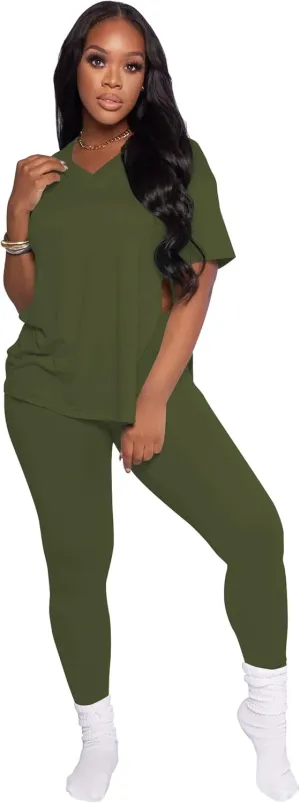 Mrskoala Lounge Sets for Women Two Piece Outfits Pullover Tops and Long Pants Tracksuit Sweatsuits